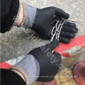 Baumwolle und Elasthan gestrickt arbeiten Handschuh mit Schaum-Nitril und Punktierung auf Palm (N1614)